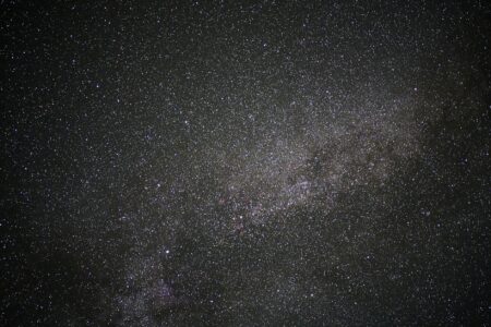 Starry night sky with constellation patterns visible