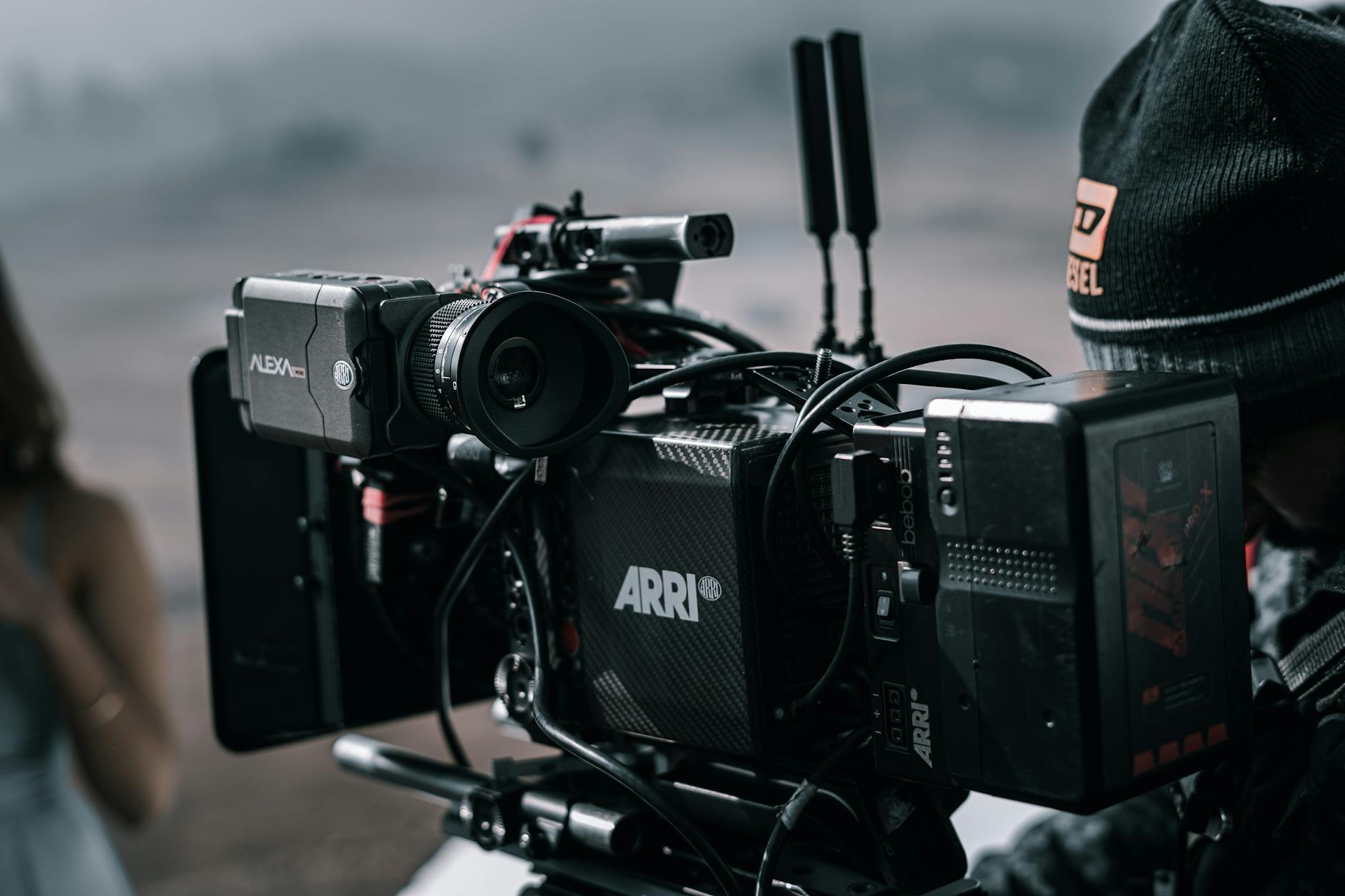 Film production equipment on movie set