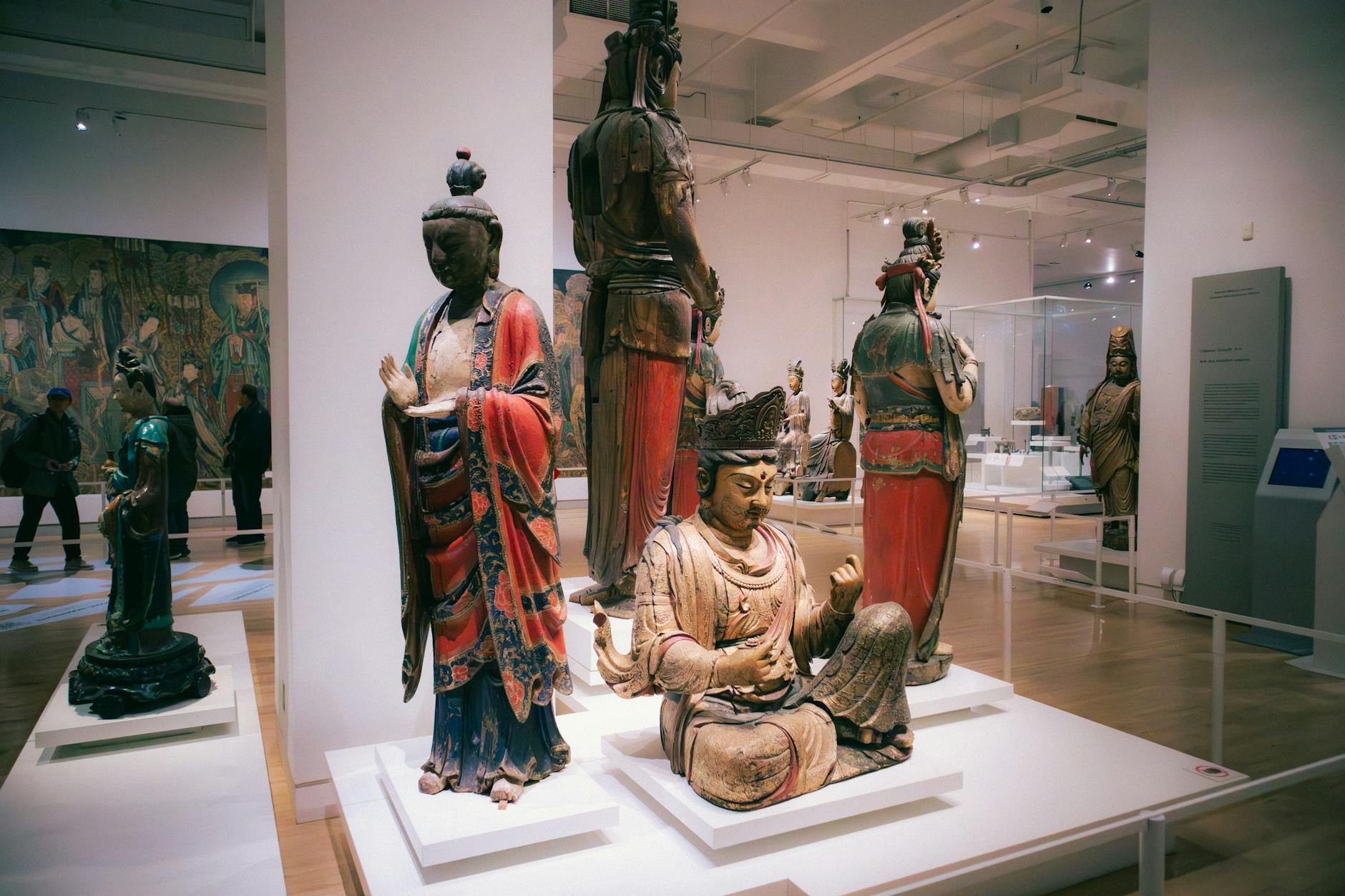 Contemporary art museum gallery with modern fashion displays