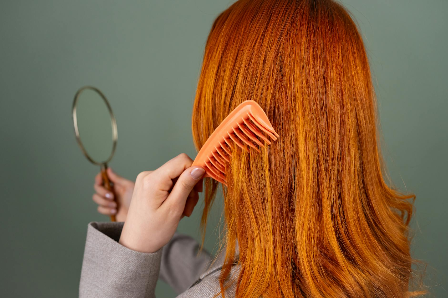 Woman with long healthy hair in natural lighting