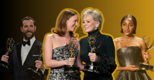 The 2026 Emmy Nominations Have Questions Nobody Can Answer Yet Empty award ceremony stage with dramatic lighting ahead of a live broadcast