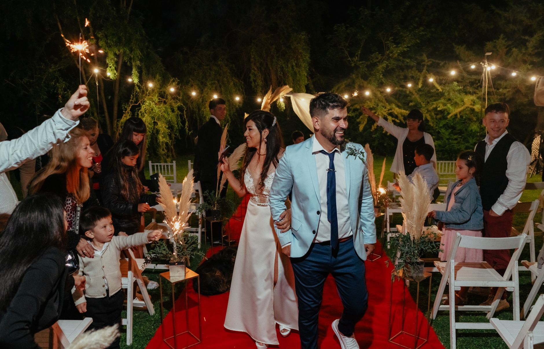 Glamorous red carpet event with bright lights and crowd