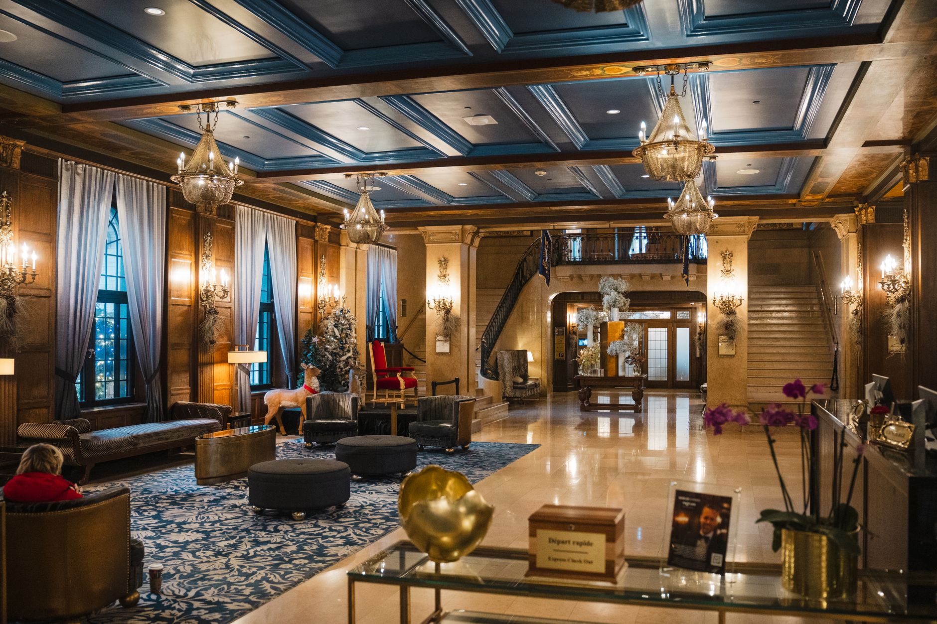 Elegant hotel lobby interior at a Beverly Hills venue
