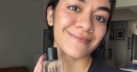 Gap Just Brought Back Its Fragrance Collection — & Made It Better Several minimalist perfume bottles arranged on a white surface