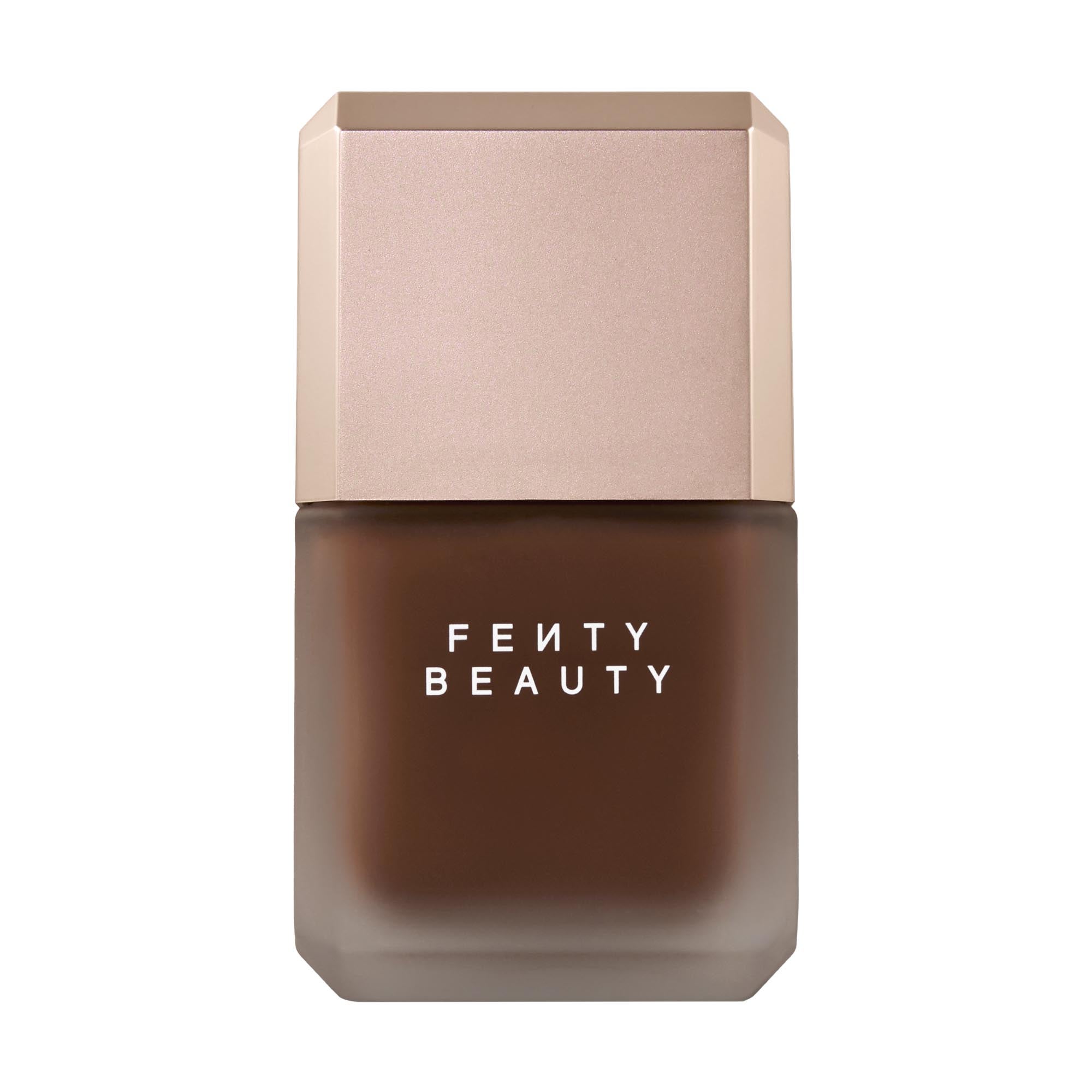 Close-up of liquid foundation formula with smooth matte texture on skin