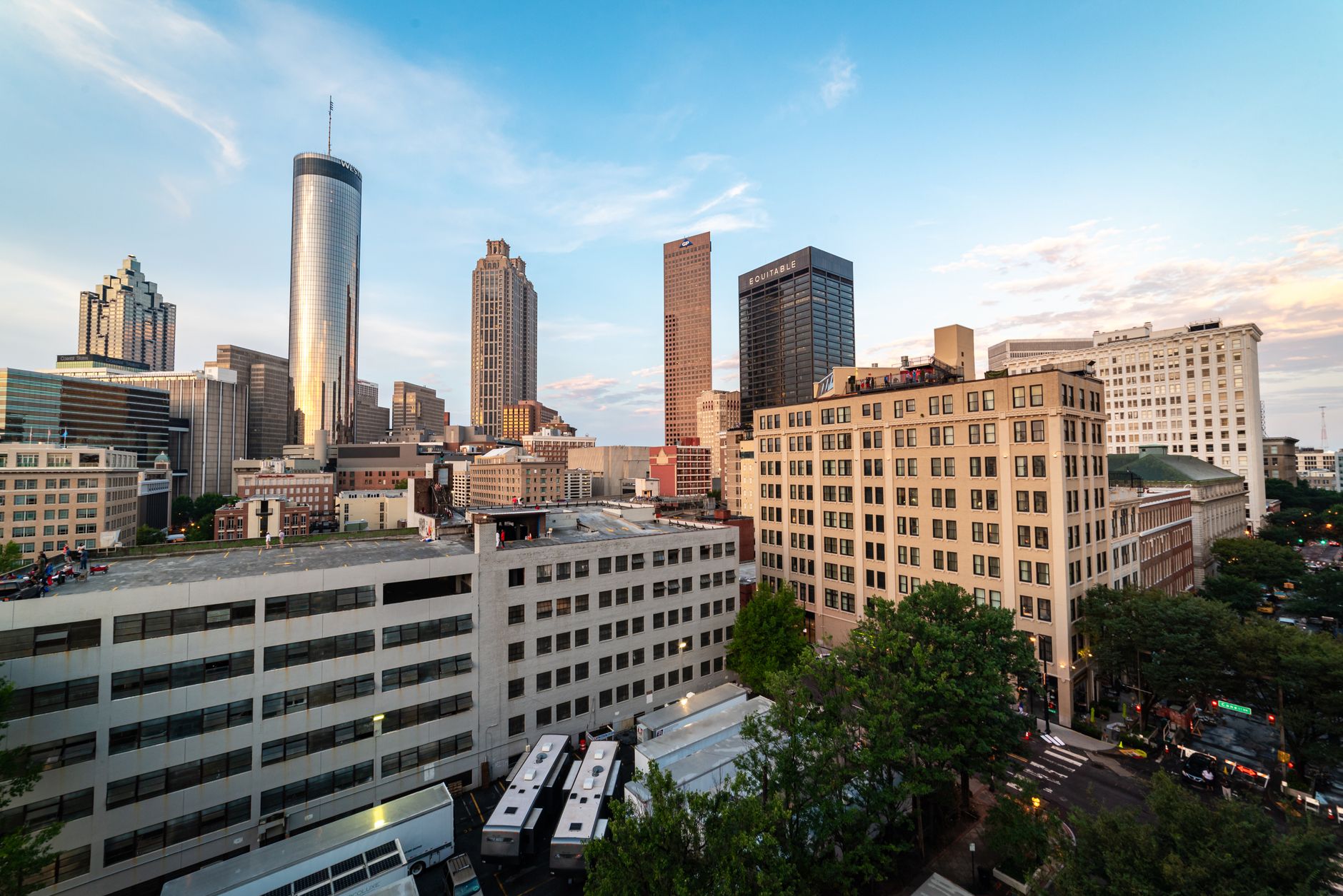Atlanta Georgia city skyline on a clear day