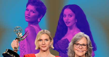 No Actor of Color Won a Major Emmy. Again. Empty awards show stage with bright spotlights and podium