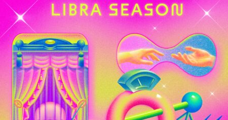 What Libra Season 2026 Means for Your Horoscope and Life Gold weighing scales resting on a wooden surface with autumn leaves scattered around them