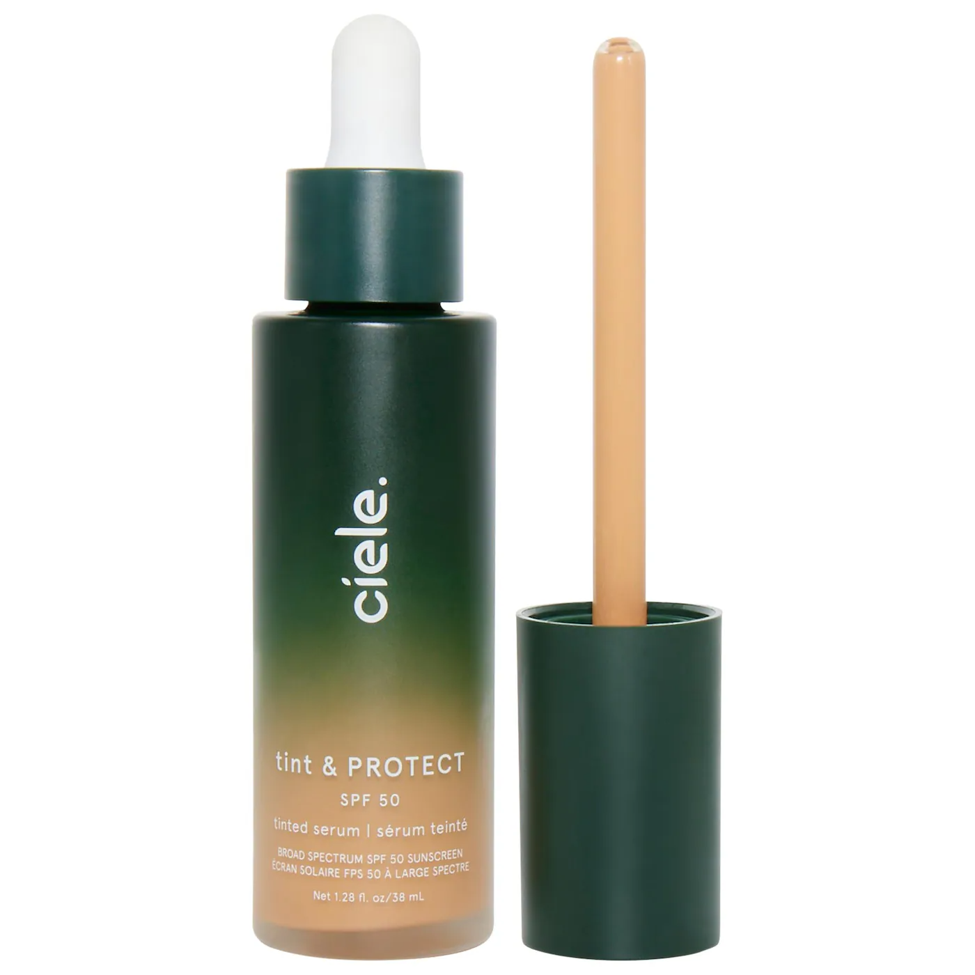 Close-up of glowing natural skin with minimal makeup product visible