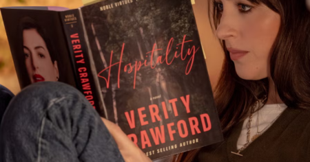 Anne Hathaway and Dakota Johnson Star Together in Verity Film Dark and moody interior of a remote house suggesting psychological tension