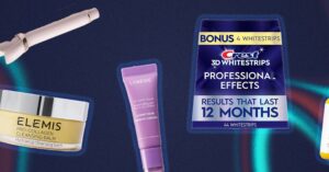 Assorted beauty and skincare products arranged on a flat surface